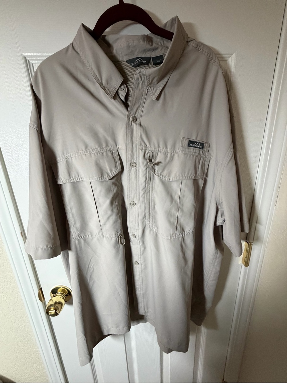 Eddie Bauer Light Taupe Short-Sleeve Shirt